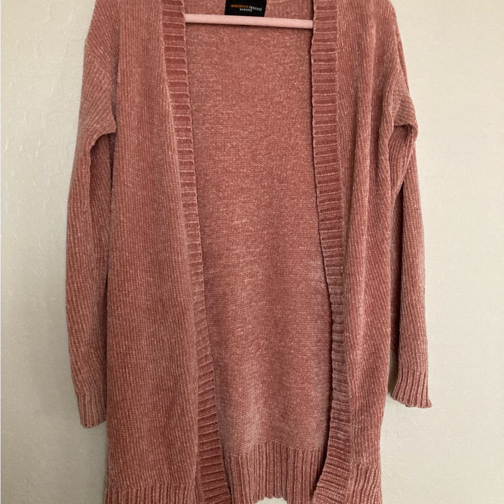 Ambiance Dusty Rose Oversized Knit Cardigan Sweater